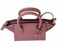 Michael Kors Avril Small Top Zip Black Pebbled Leather Satchel Crossbody Bag4