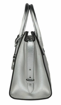 Michael Kors Avril Small Top Zip Black Pebbled Leather Satchel Crossbody Bag30