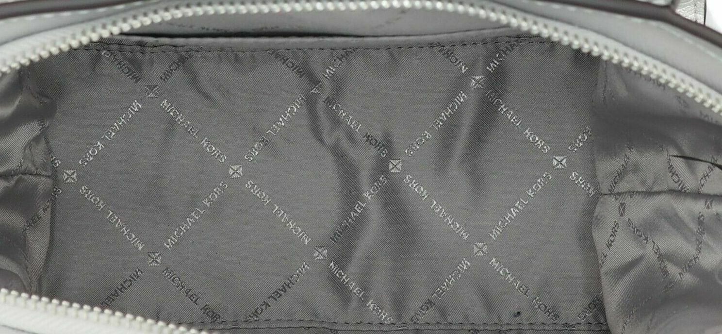 Michael Kors Avril Small Top Zip Black Pebbled Leather Satchel Crossbody Bag32