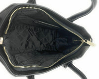 Michael Kors Avril Small Top Zip Black Pebbled Leather Satchel Crossbody Bag23