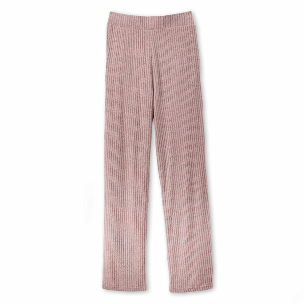I Am by Studio 51 Clean Wide Leg Pant, Cozy Loose Fit Knit Rib Fabric, Elastic Waistband