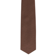 JOHN LOBB Dark Brown 100% Silk Herringbone Neck Tie