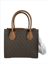 Michael Kors Mercer Medium Brown Leather Messenger Bag4