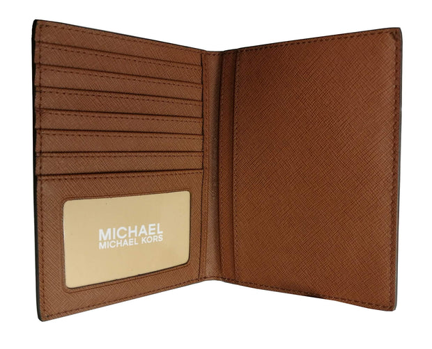 Michael Kors Jet Set Travel Mk Signature Brown Card Case Wallet In