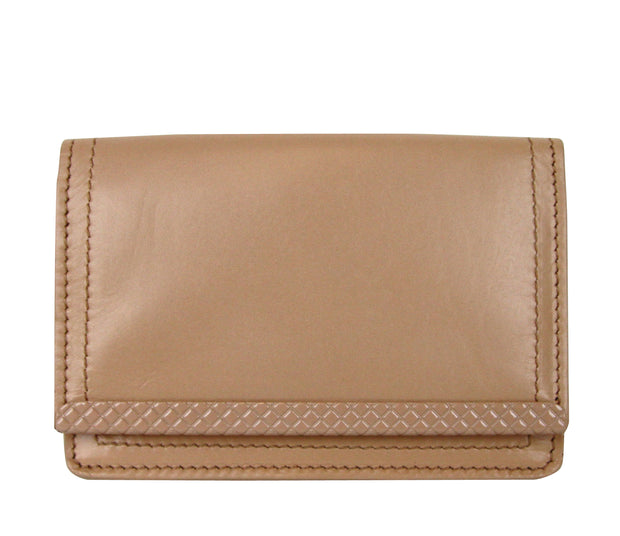 Bottega Veneta Women's Coin Purse Peach Leather Card Holder Wallet 310531 6702