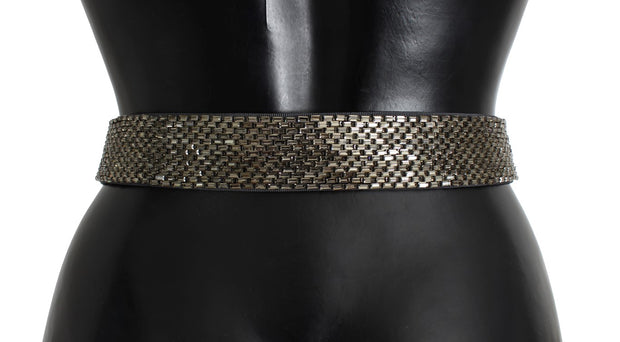 Dolce & Gabbana Crystal Buckle Sequined Waist Women's Belt