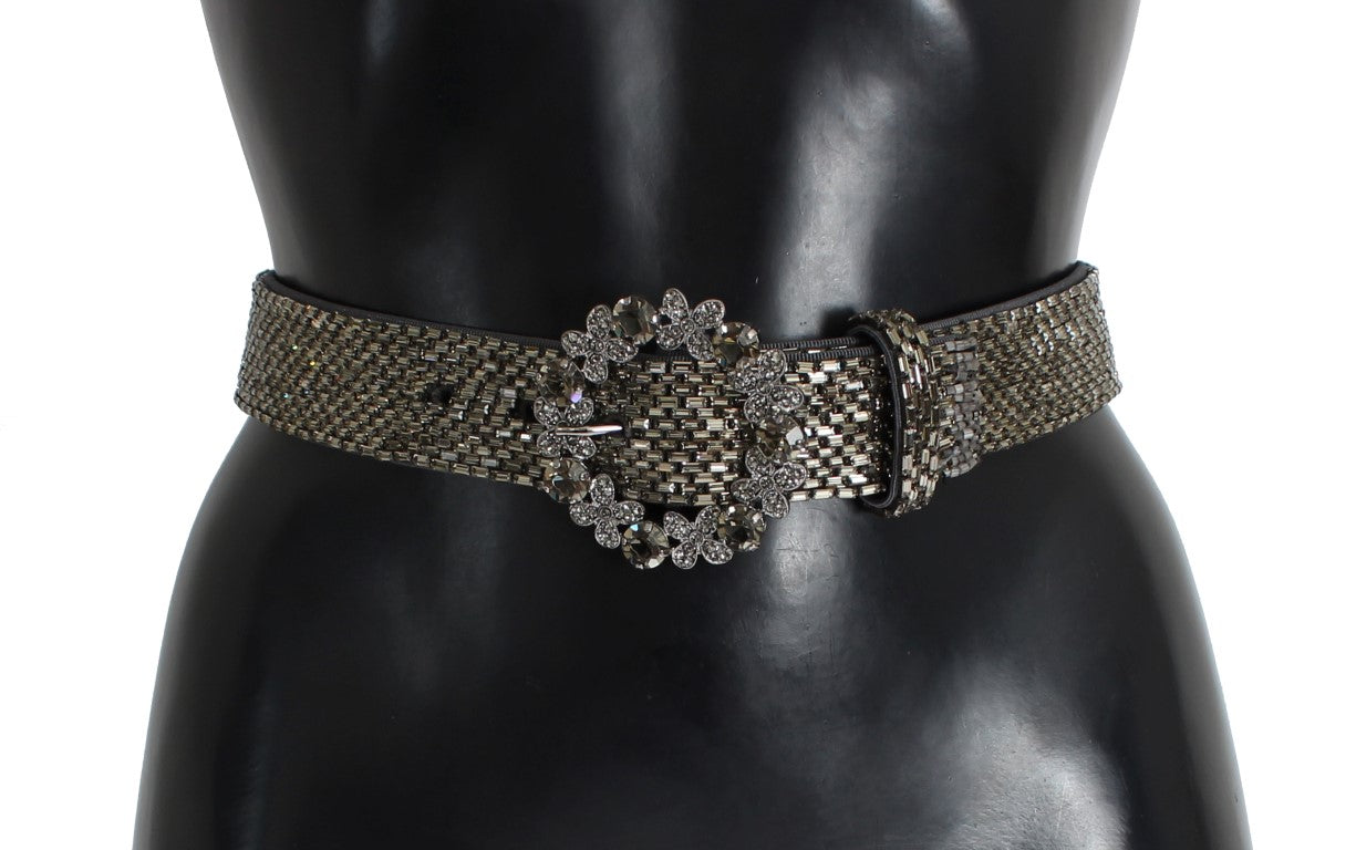 Dolce & Gabbana Crystal Buckle Sequined Waist Women's Belt1