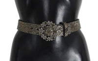 Dolce & Gabbana Crystal Buckle Sequined Waist Women's Belt1