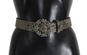 Dolce & Gabbana Crystal Buckle Sequined Waist Women's Belt