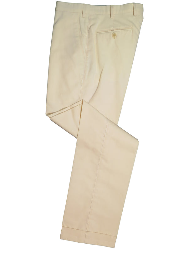 Brioni Men's White Yellow Portorico Cotton Casual Pants