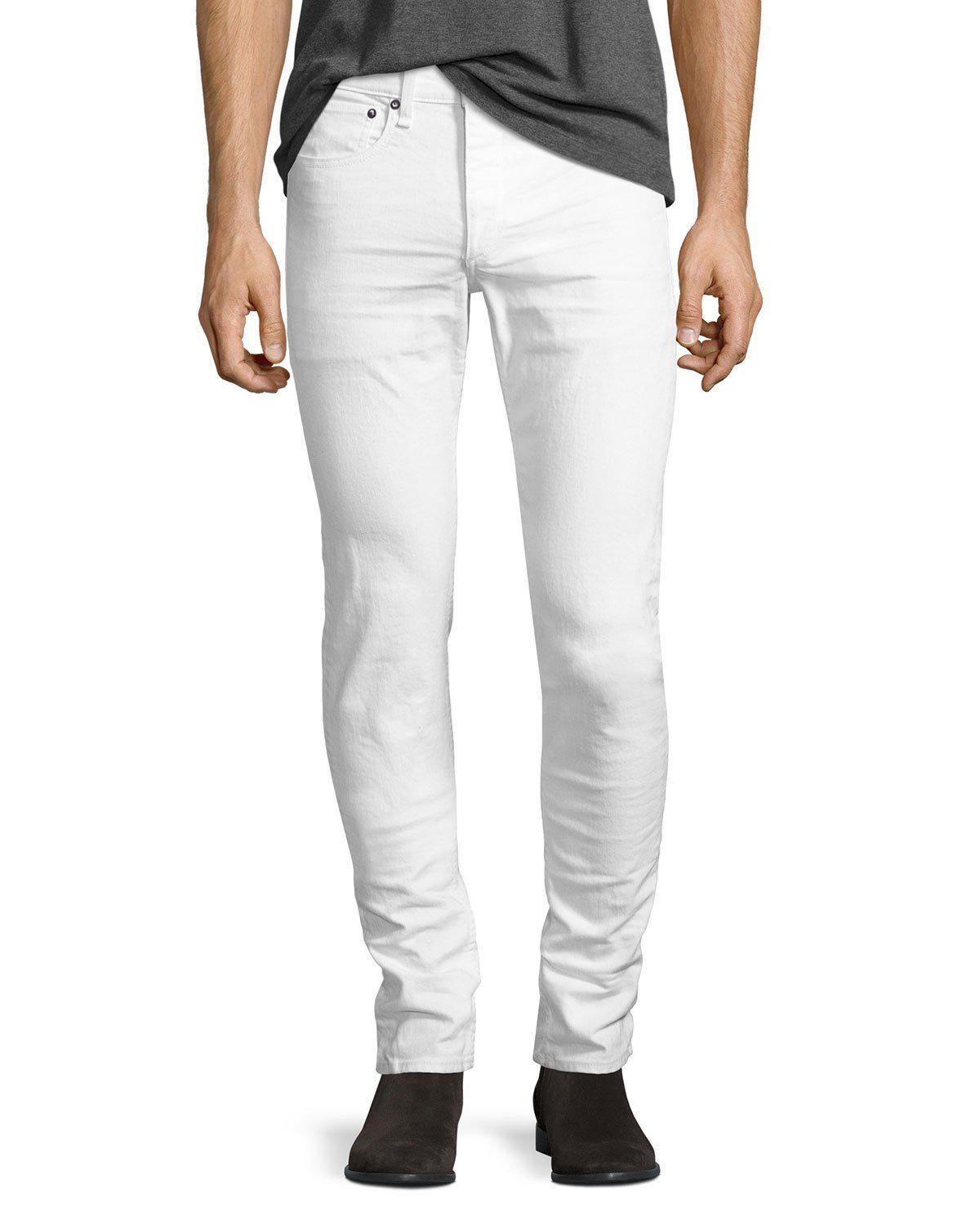 rag & bone Men's Aged White Selvedge Jeans 25 25 White