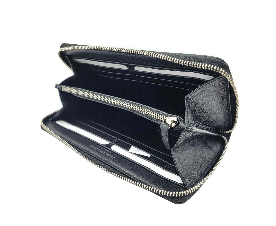 Alexander McQueen Women's Dark Navy Patent Leather Zip Around Wallet 375282 DP00I 49103