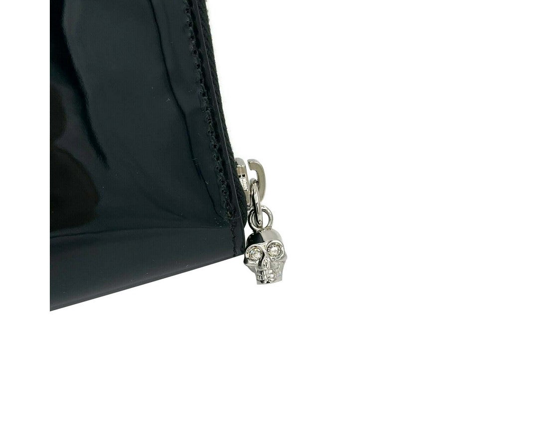 Alexander McQueen Women's Dark Navy Patent Leather Zip Around Wallet 375282 DP00I 49104