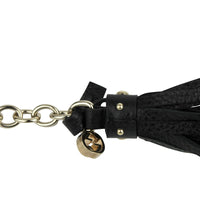 Gucci Women's Chain Tassel Gold / Black Leather Belt 388992 806121