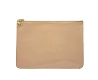 Alexander McQueen Women's Beige Charm Patent Leather Skull Large Pouch 420860 DP00G 99341