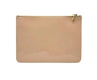 Alexander McQueen Women's Beige Charm Patent Leather Skull Large Pouch 420860 DP00G 99342