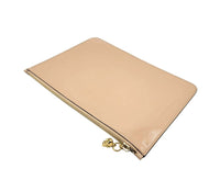 Alexander McQueen Women's Beige Charm Patent Leather Skull Large Pouch 420860 DP00G 99343