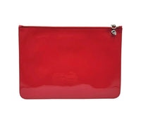 Alexander McQueen Women's Hot Pink Patent Leather Skull Large Pouch 420860 DP00I 5635