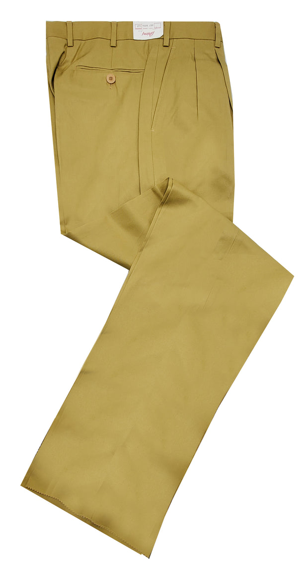 Khaki Brioni Men's Cannes Cotton Golden Casual Pants
