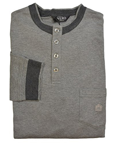 Nero Perla Gray Cotton Pajama Top 3XL Gray