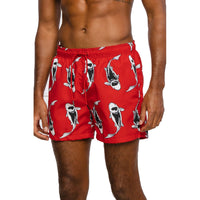 Hugo Boss Men's Red Fish Animal Print Swim Shorts Trunks3