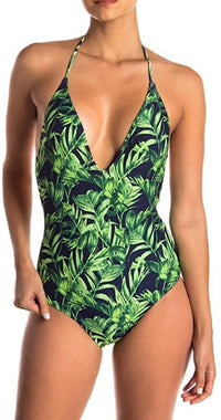 Onia Women's Nina One-Piece Swimsuit, Palm Forest Navy Palm Forest Navy