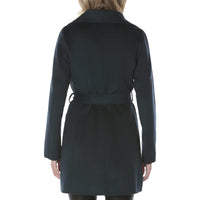 TAHARI Women's Wool Wrap Coat with Tie Belt, Deep Teal