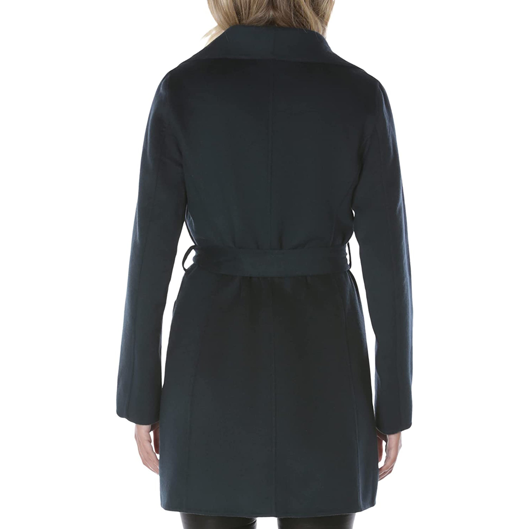 TAHARI Women's Wool Wrap Coat with Tie Belt, Deep Teal
