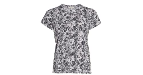 rag & bone Women's All Over Snake Tee Black/White XS Black White