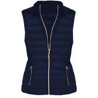 Michael Michael Kors Women's Navy Blue Down Sleeveless Puffer Vest with Removable Hood1
