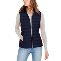 Michael Michael Kors Women's Navy Blue Down Sleeveless Puffer Vest with Removable Hood2