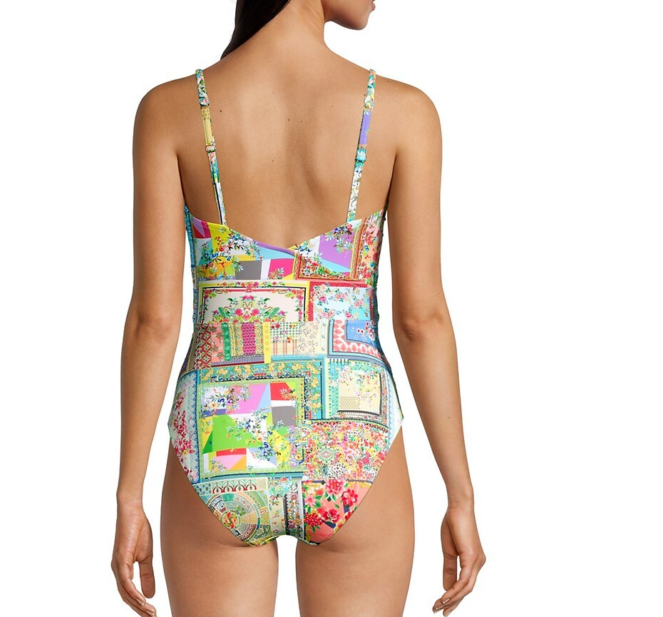Johnny Was Women's Fleur Braided One Piece Wrap Swimsuit