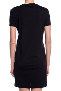 Versace Jeans Couture Women's Black Gold Logo Short Sleeve T-Shirt Dress