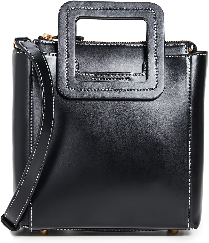 Staud Mini Shirley Leather Bag Black OS ONE SIZE Black