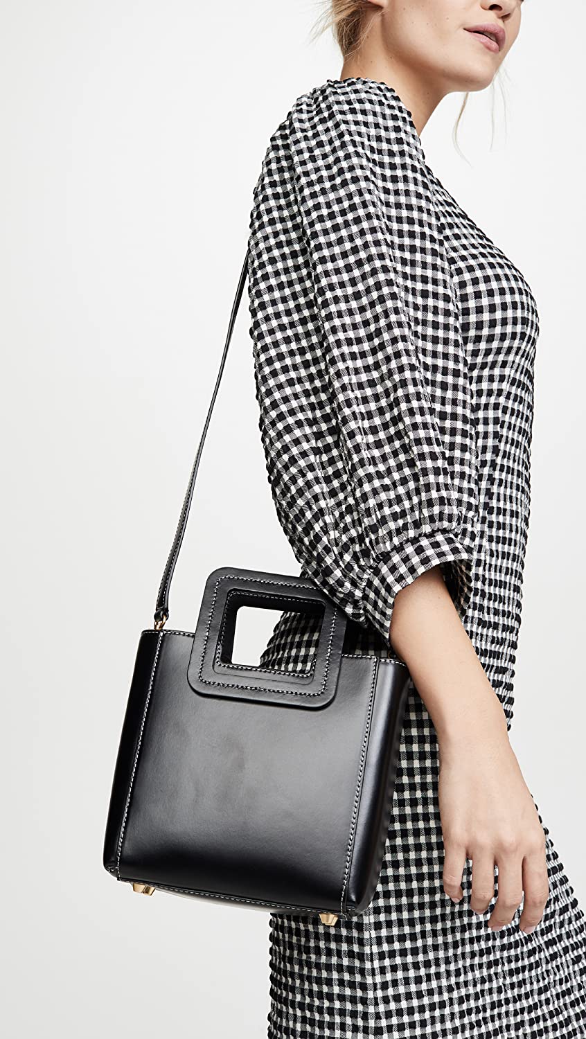 Staud Mini Shirley Leather Bag Black OS