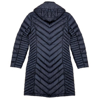 Michael Michael Kors Women's Black Chevron Double Layer Zipper 3/4 Hooded Packable Coat