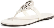 Tory Burch Women's Ivory Leather Soft Miller Sandals Slides