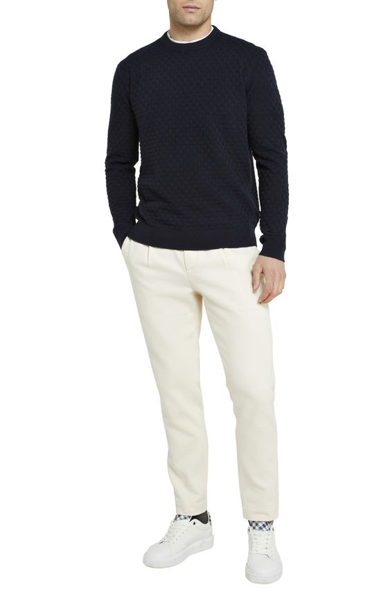 Ted Baker Men's Lentic Jacquard Pullover Sweater Navy Blue2