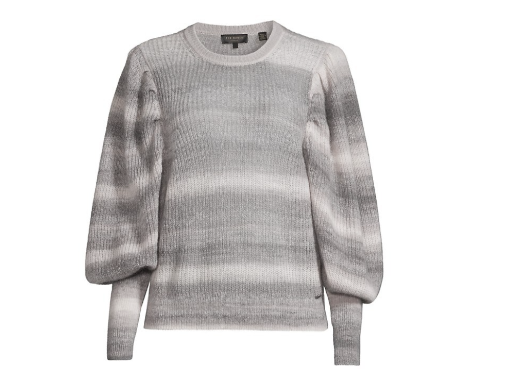 Ted Baker Women's Grey Valma Extreme Sleeve Sweater 4 Gray