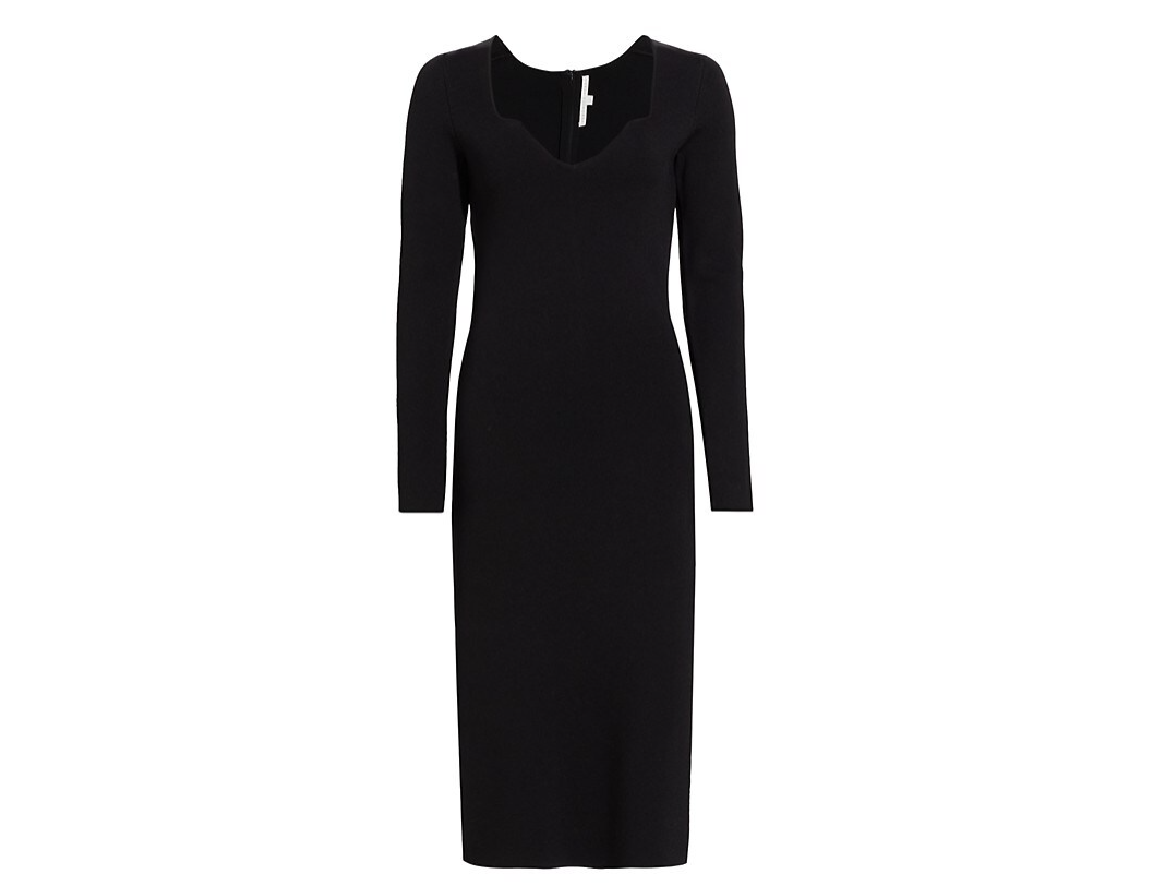 Veronica Beard Women's Imka Solid Black Cashmere Midi Dress1