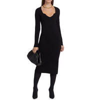 Veronica Beard Women's Imka Solid Black Cashmere Midi Dress2