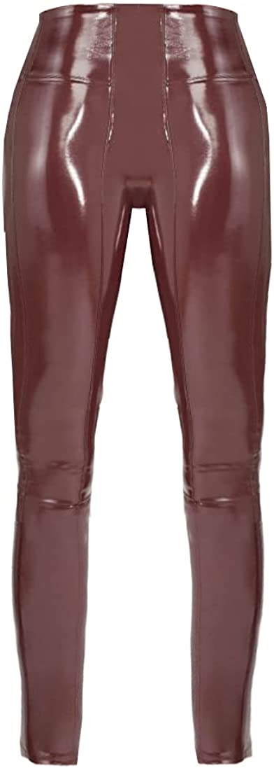 SPANX Women's Ruby Patent Faux Leather Leggings Pants XL Ruby
