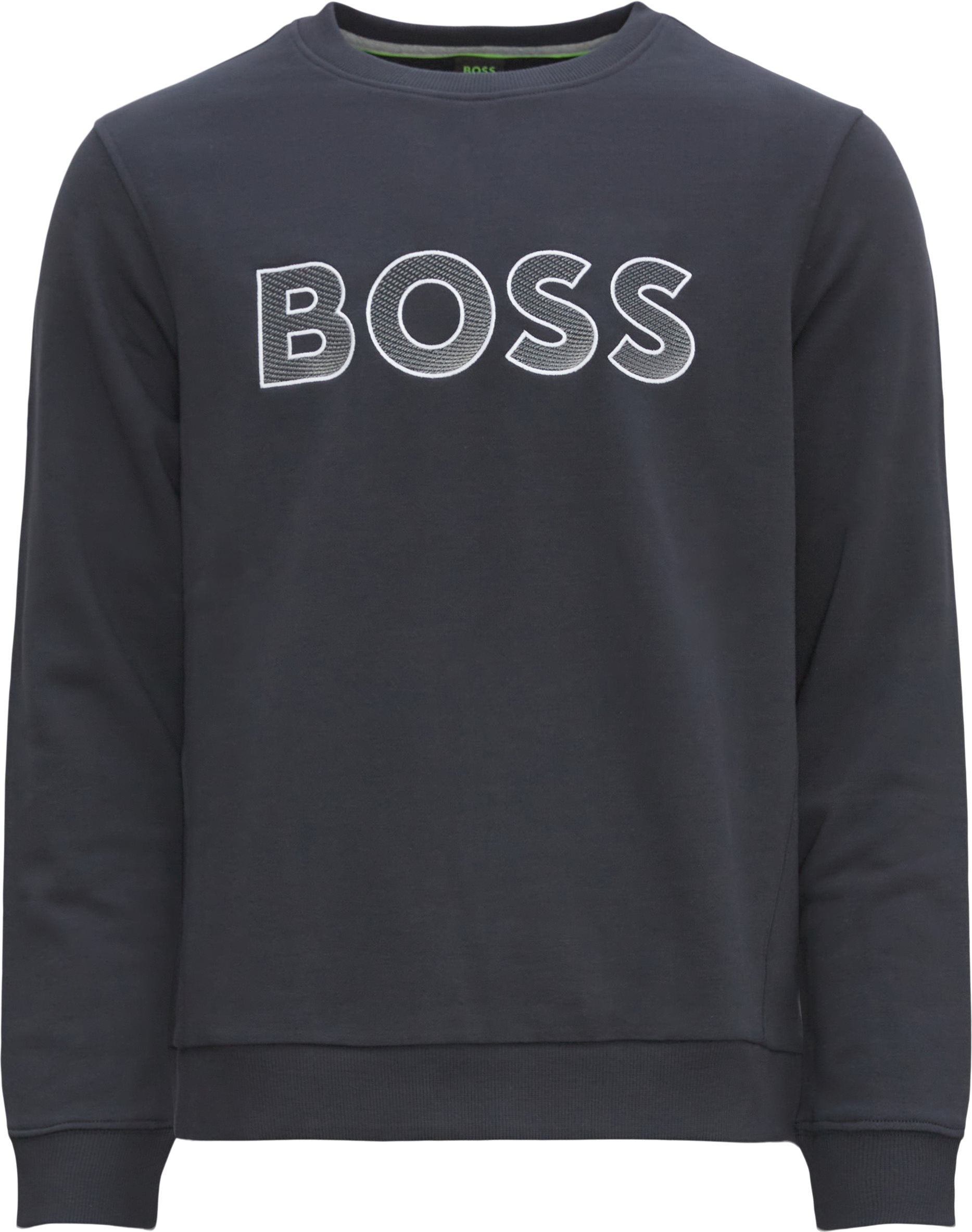 BOSS Men's Contrasting Logo Crewneck Sweatshirt, Peacock Dark Blue