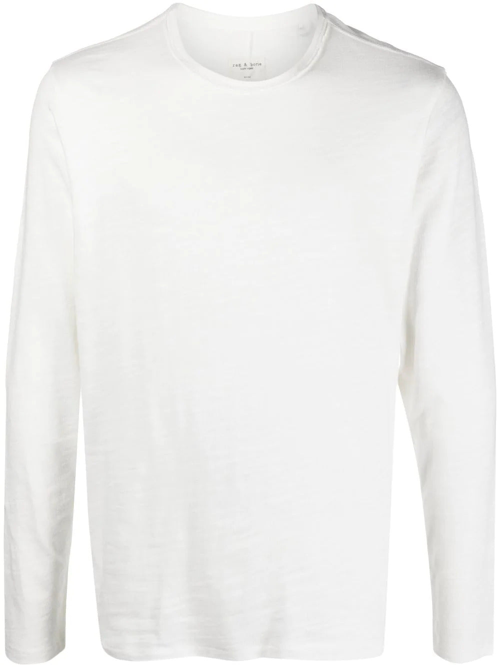 rag & bone Men's White Knit Long Sleeve Cotton T-Shirt Pullover White