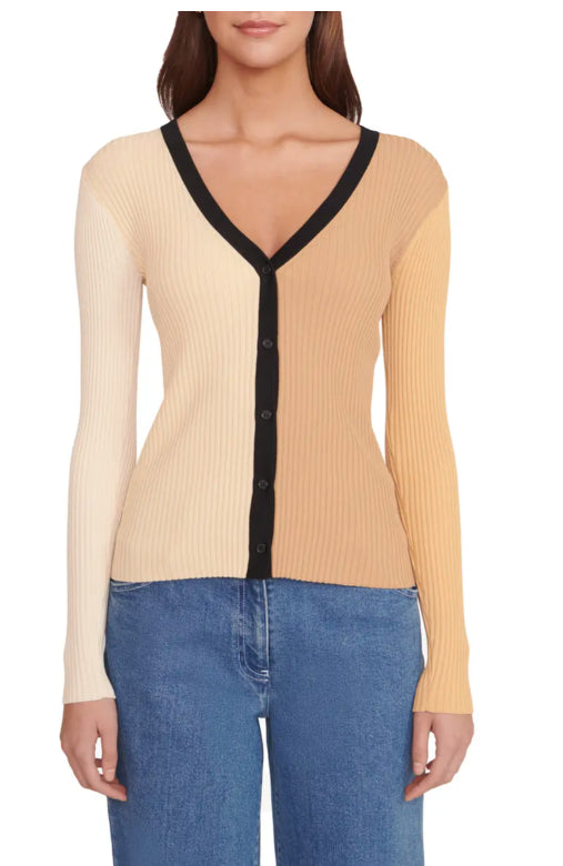 Staud Women's Cargo Color Block Fennel Multi Ribbed Knit Sweater