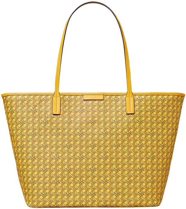 Tory Burch Women's Women's Ever-Ready Tote Canvas Coated Large Sunset Glow Yellow