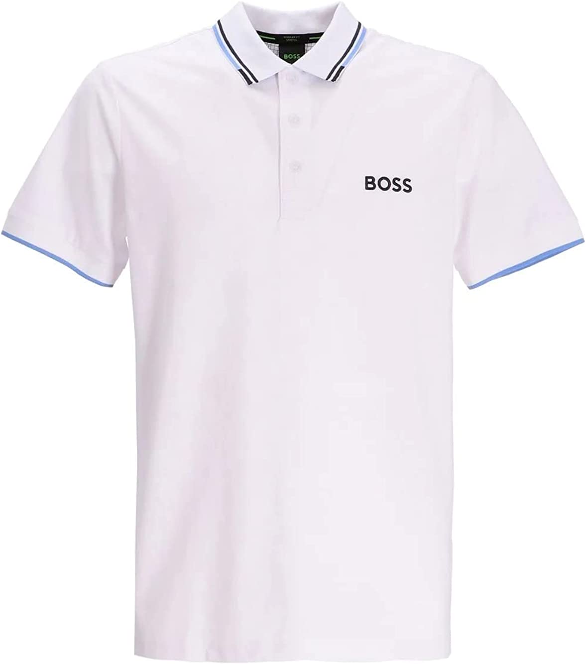 BOSS Men's Sporty Regular Fit Cotton Polo Shirt, Training White Training White