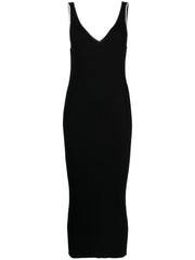 Staud Women's Black Ribbed Knit Dana Sleeveless Dress
