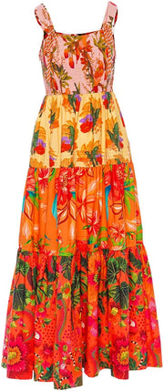 FARM Rio Women's Mixed Warm Prints Maxi Dress, Multi
