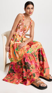 FARM Rio Women's Mixed Warm Prints Maxi Dress, Multi